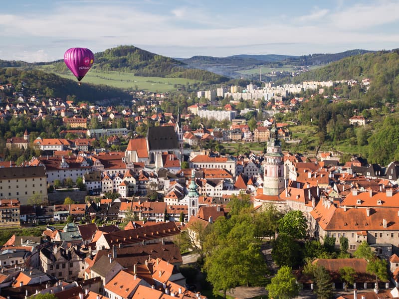 Let balónem nad Českým Krumlovem