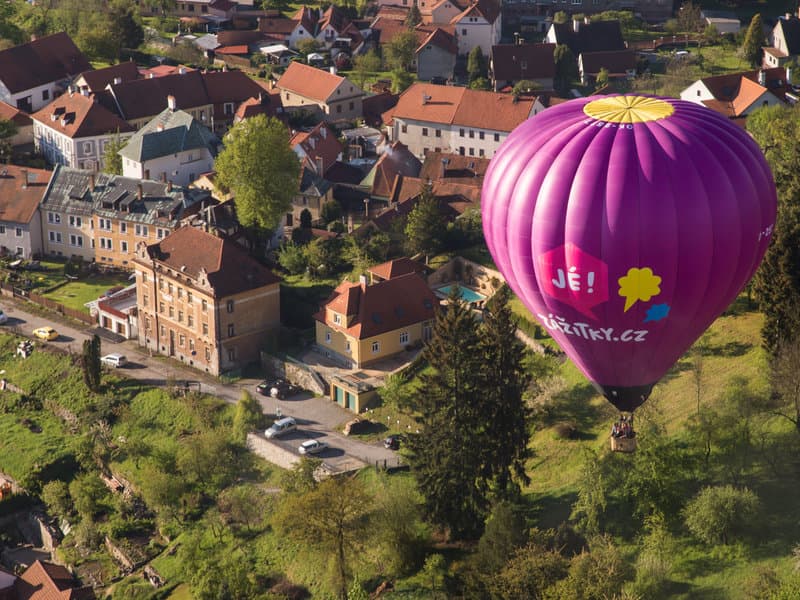 Let balónem nad Českým Krumlovem