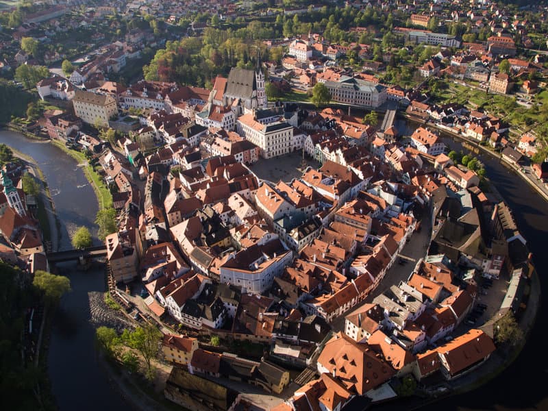 Let balónem nad Českým Krumlovem